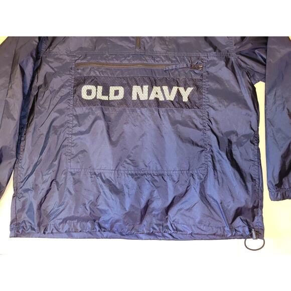 Vintage Old Navy Spell Out Anorak Style Jacket Men’s S Nylon Windbreaker Hooded - Picture 9 of 16